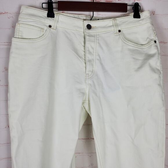 NEW PRANA Buxton Jeans White Boyfriend Jeans Button Fly Sz 12/31 Organic Cotton - Picture 5 of 14